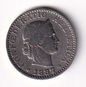 Tutti le monete: Schweiz 20 Rappen 1887 – Usato da Neuchâtel venduto da karlpierrino