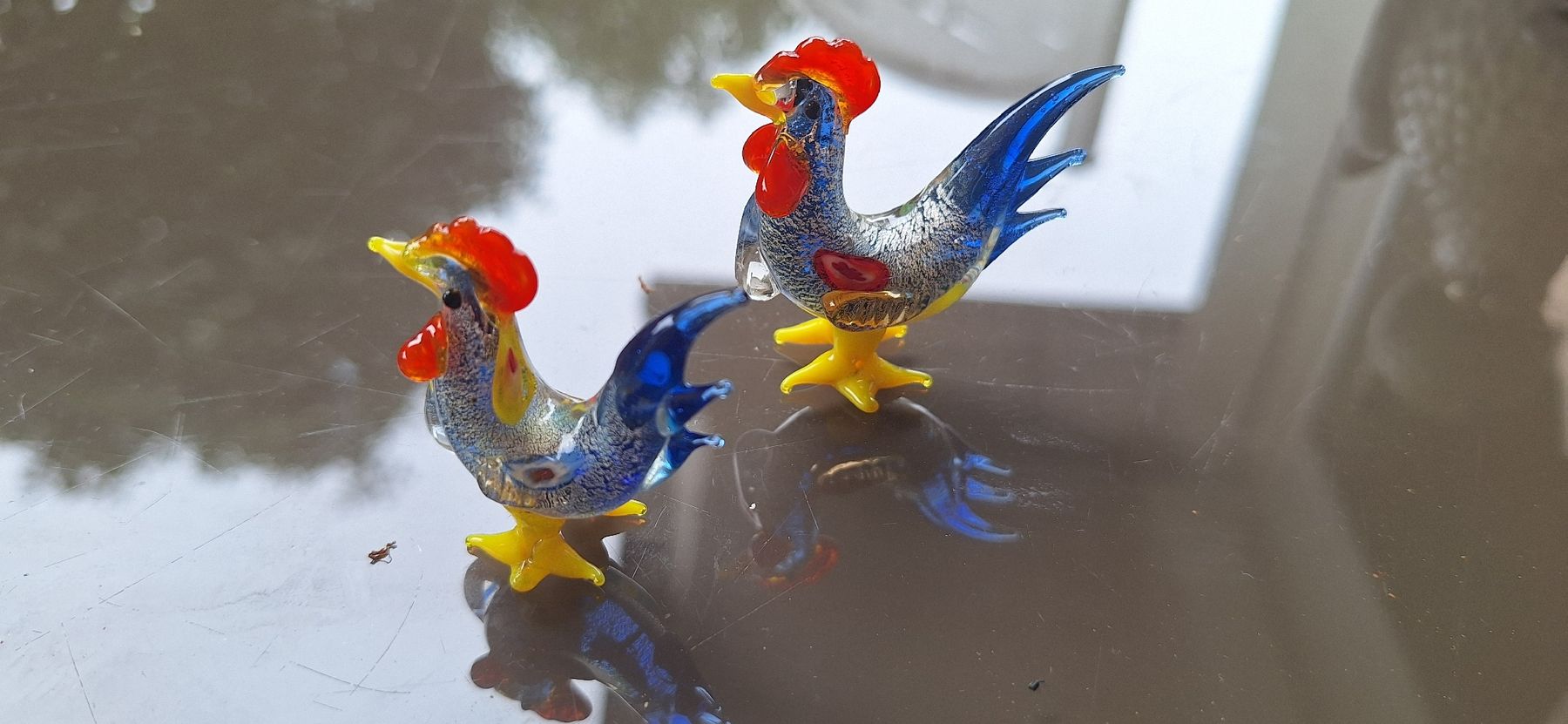 Figuren: Zwei Hahn Glasfiguren  – Gebraucht aus Gretzenbach von Chillkrot 1