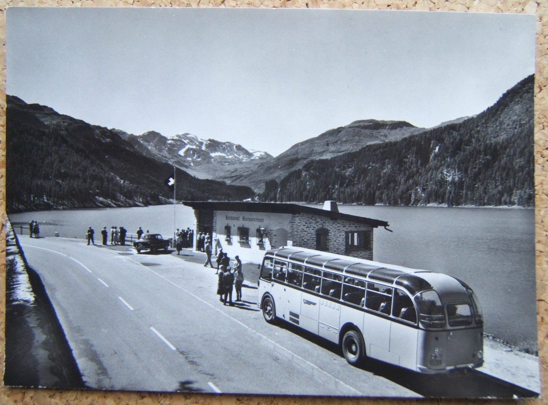 Ansichtskarten: FOTO-AK MARMORERA STAUSEE MIT REISECAR – Neu (gemäss Beschreibung) aus Brunnen von Nonne04