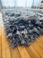 Rechteckiger Hochflorteppich anthrazit 180x120 cm Swiss Made