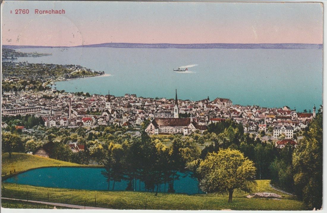 Cartoline postali: AB 165 Rorschach, 1917 – Usato da Freienbach venduto da Bhaltis