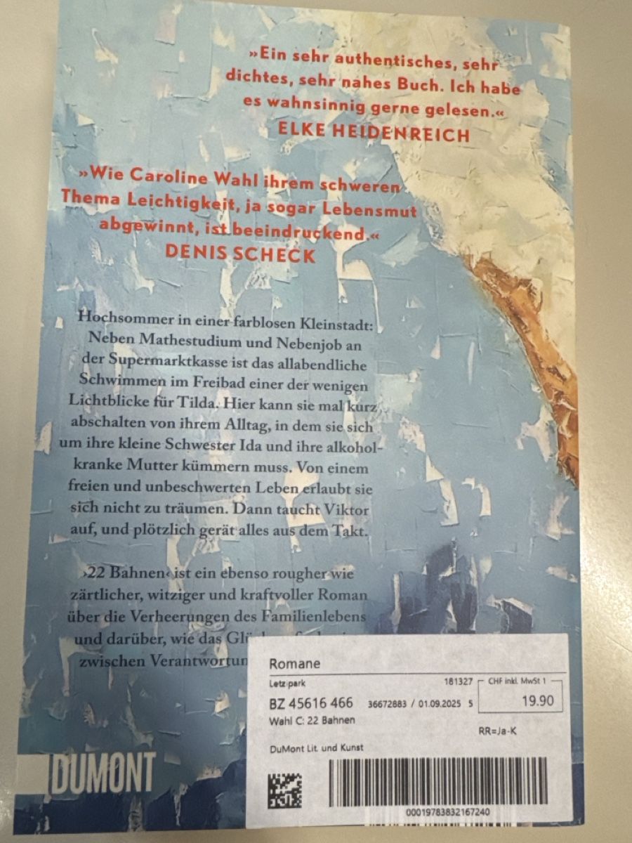 Bücher: Caroline Wahl 22 Bahnen Roman              – Gebraucht aus Zürich von Smarties13 1