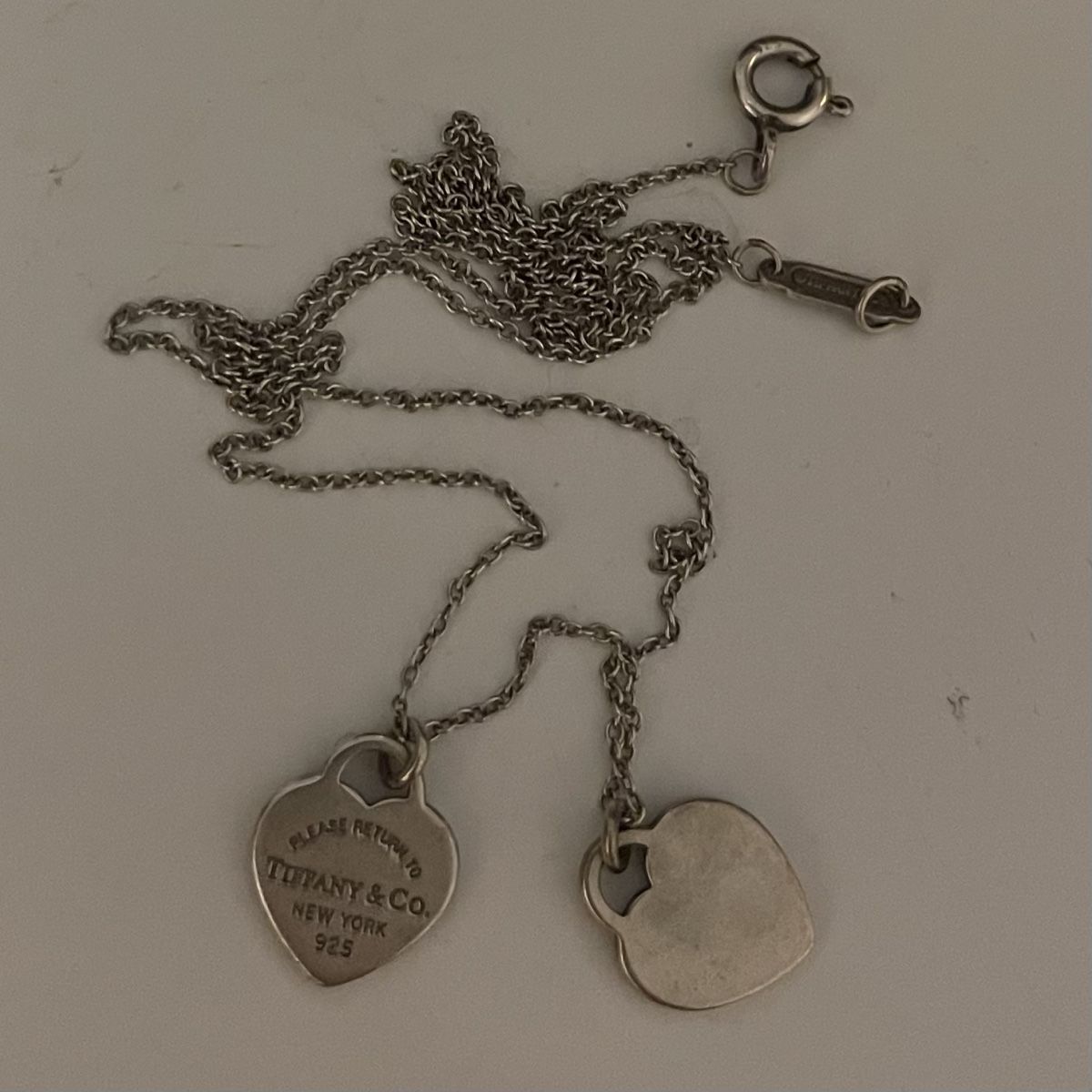 Tiffany & Co. Catenine: Tiffany & Co. Kette doppel Herz 925 Silber – Usato da Rümlang venduto da ohsnapiiitzme2