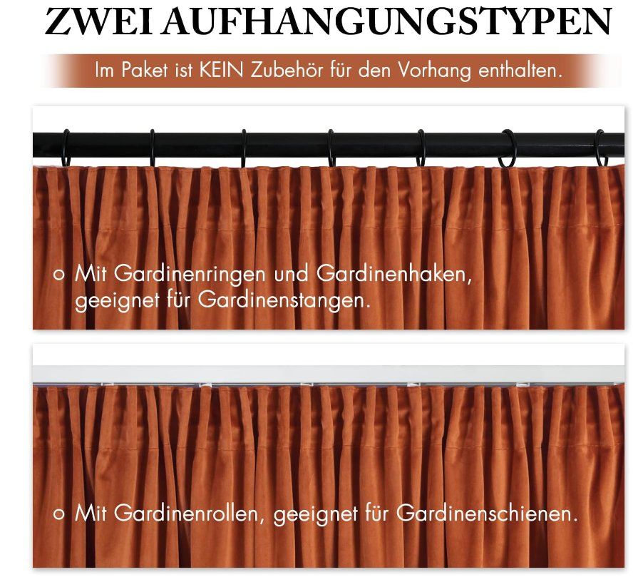 Tende: Vorhänge Samt 2er Set BxH 140x280cm – Nuovo e nell'imballaggio originale da Adlikon b.Regensdorf venduto da MK-VORHANGSERVICE 2