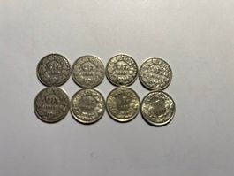 8 x 50 Rp Jahrgang 1909 bis 1964 (s.Bilder)