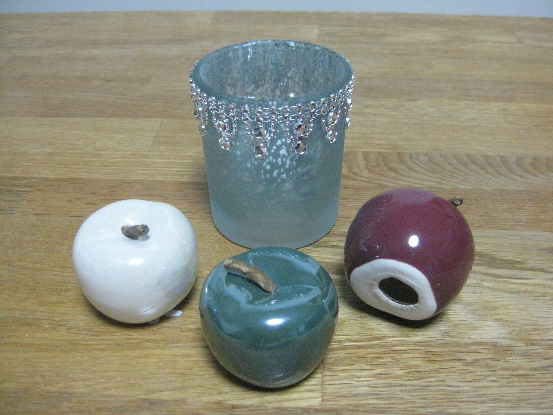 Alle Dekorationen: Schönes Glas Teelicht und 3 Äpfeli – Neu (gemäss Beschreibung) aus Romanshorn von Wazoohandlung 2