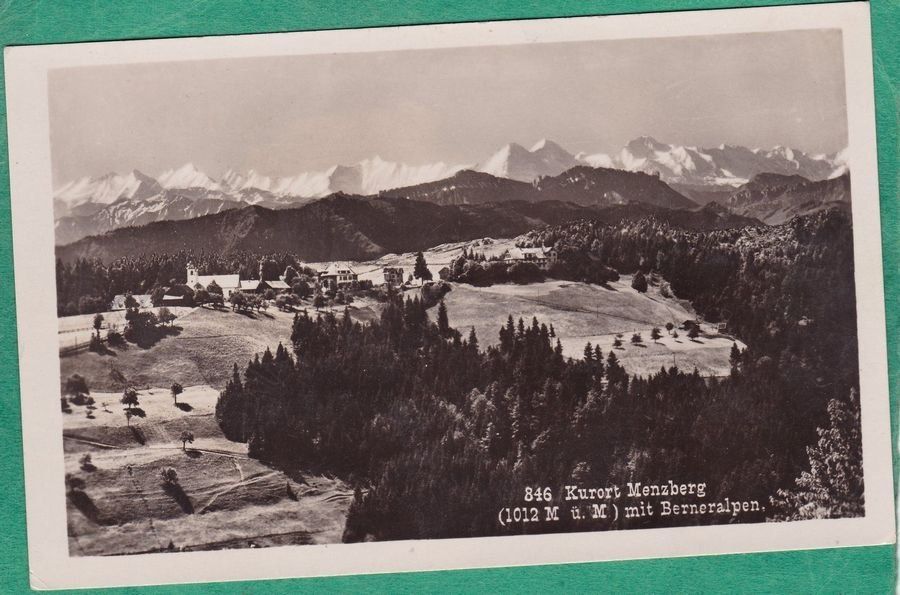 Ansichtskarten: Menzberg mit Berneralpen, um 1930 – Gebraucht aus Frauenfeld von POML