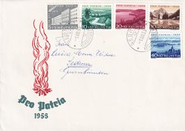 1955: Pro Patria ETH Zürich Nr. B71-75 , illustr. Satzbrief.