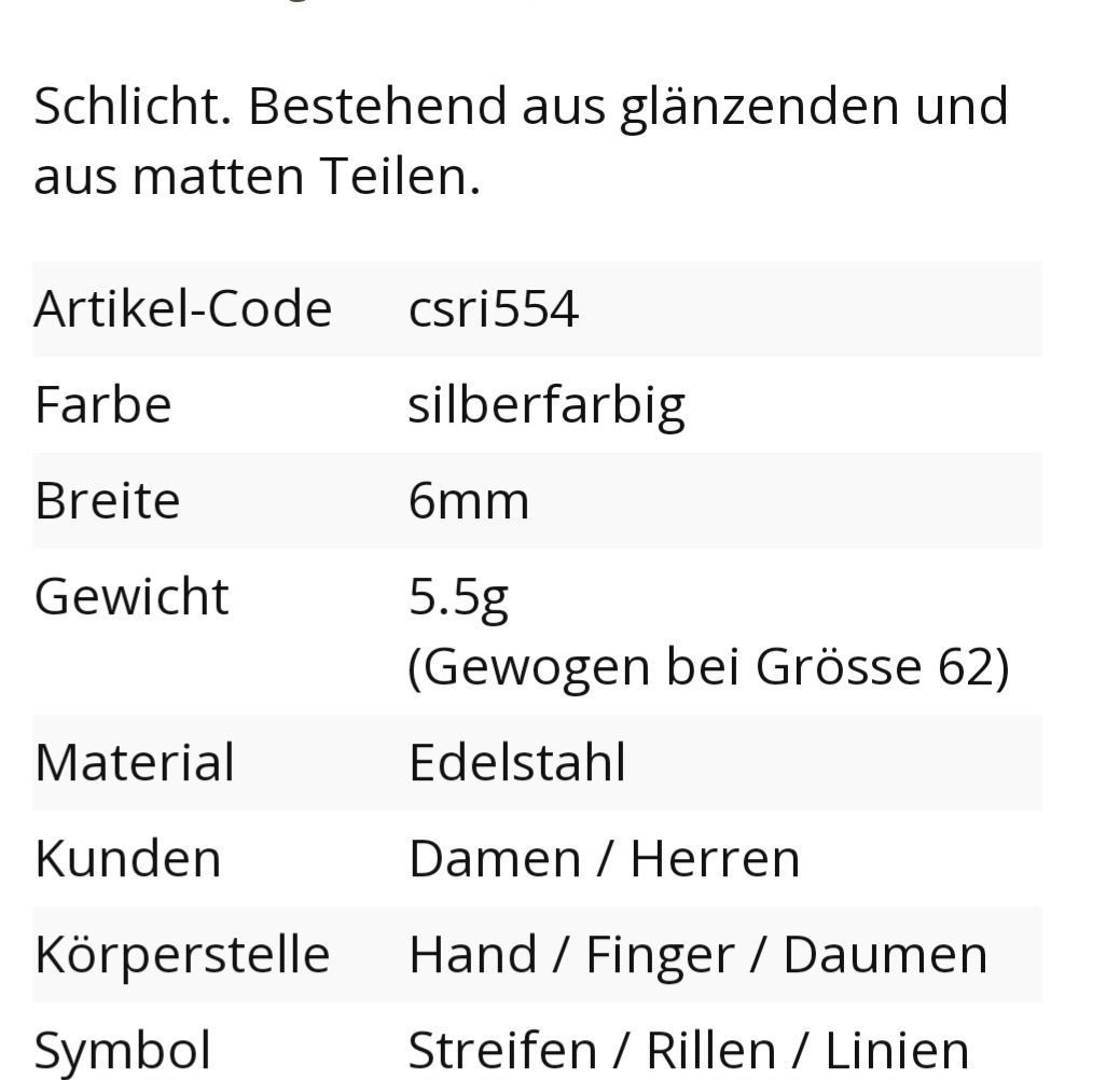 Anelli: Edelstahl Fingerring – Nuovo (secondo la descrizione) da Lyss venduto da Infinia 1