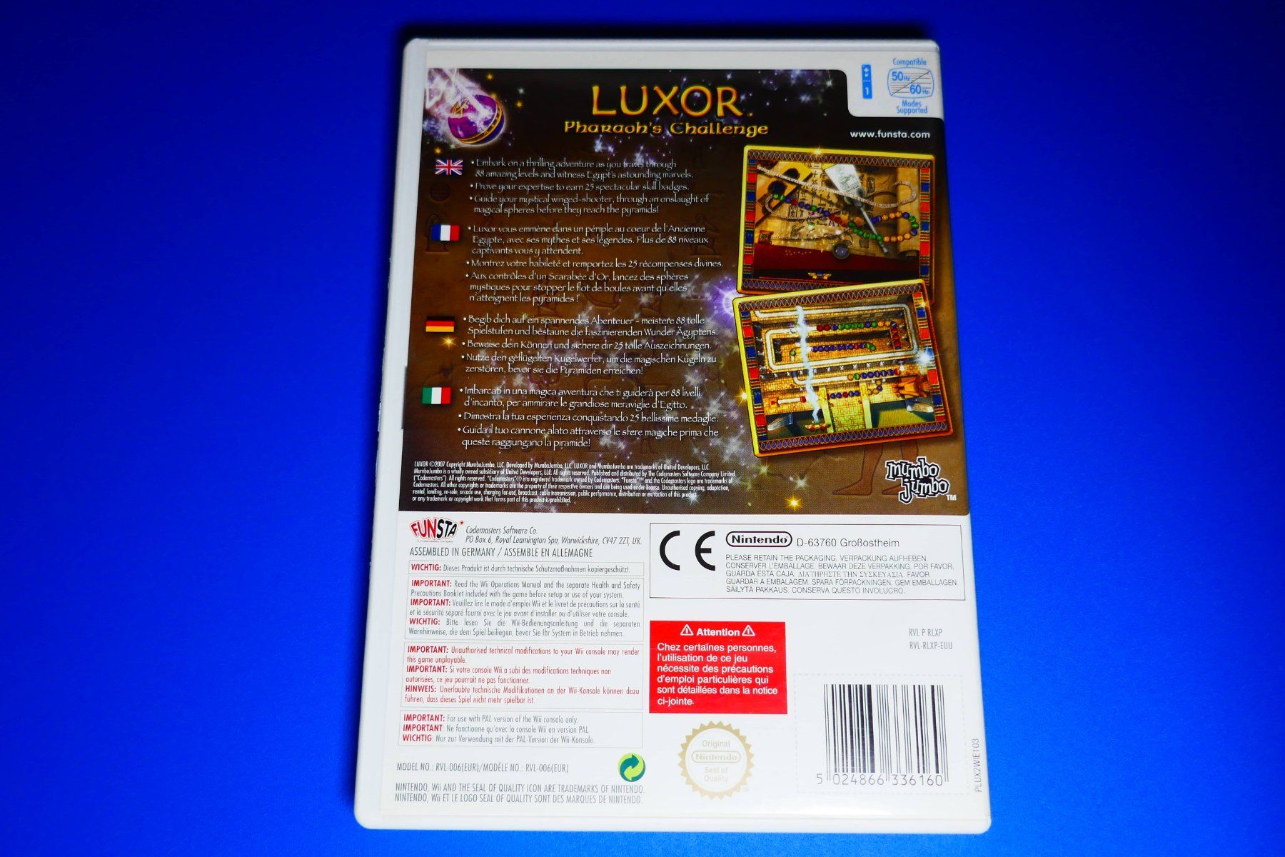 Nintendo Giochi: Luxor : Pharaoh's Challenge - Nintendo Wii – Usato da Vuarrens venduto da Espace-Retro 2