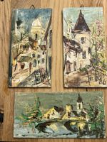 Ölgemälde auf Leinwand, Motiv Turm, signiert '86.