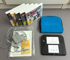 Nintendo 2DS mit Spielen, Etui, Speicherkarte - neuwertig!