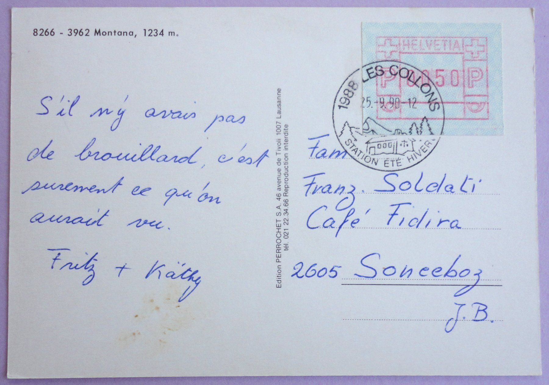 Cartoline postali: Montana 1234 m – Difettoso da Fétigny venduto da Billy2miny 1