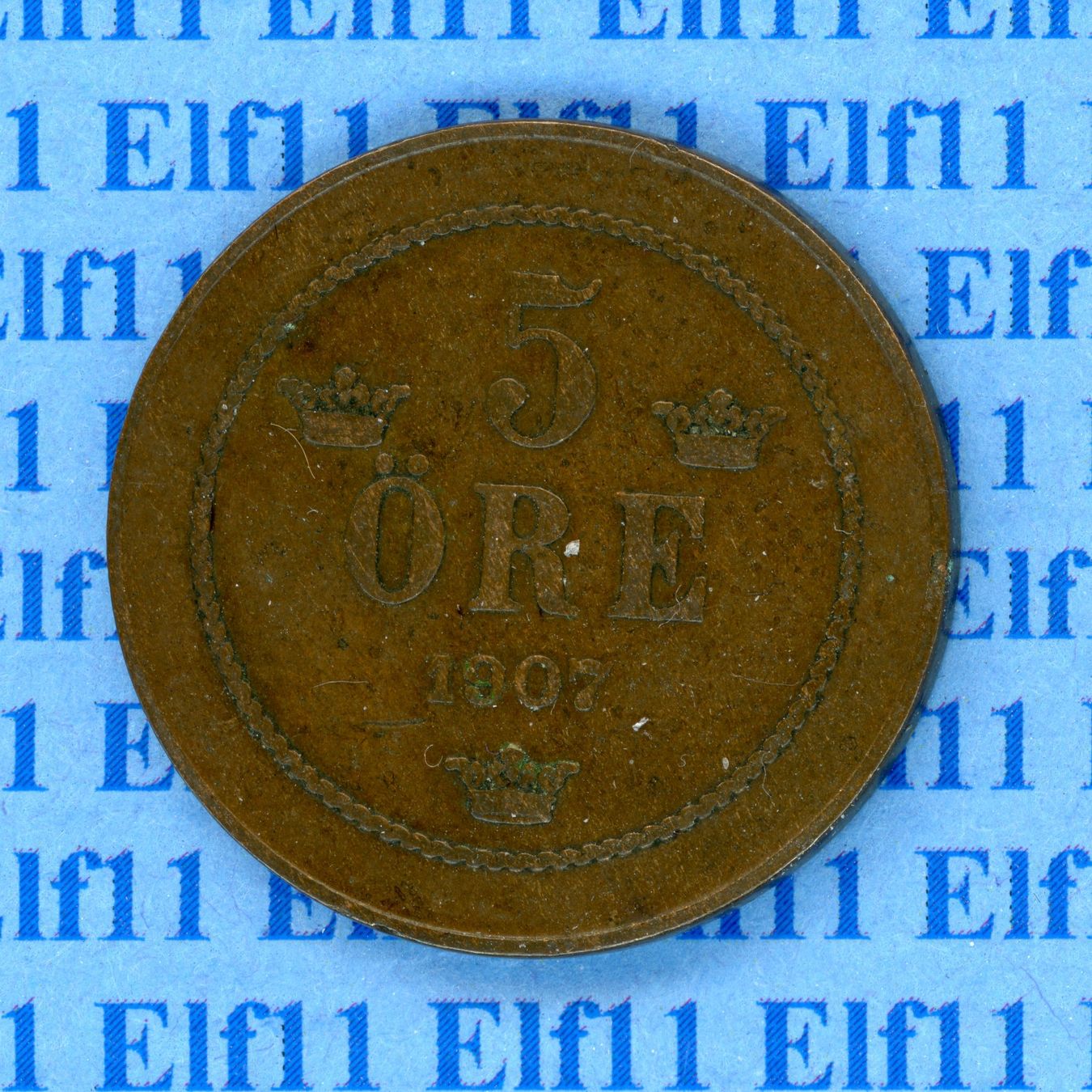 Tutti le monete: SEK___0.05 1907 ss-vz 5 Öre – Usato da Widnau venduto da Elf11