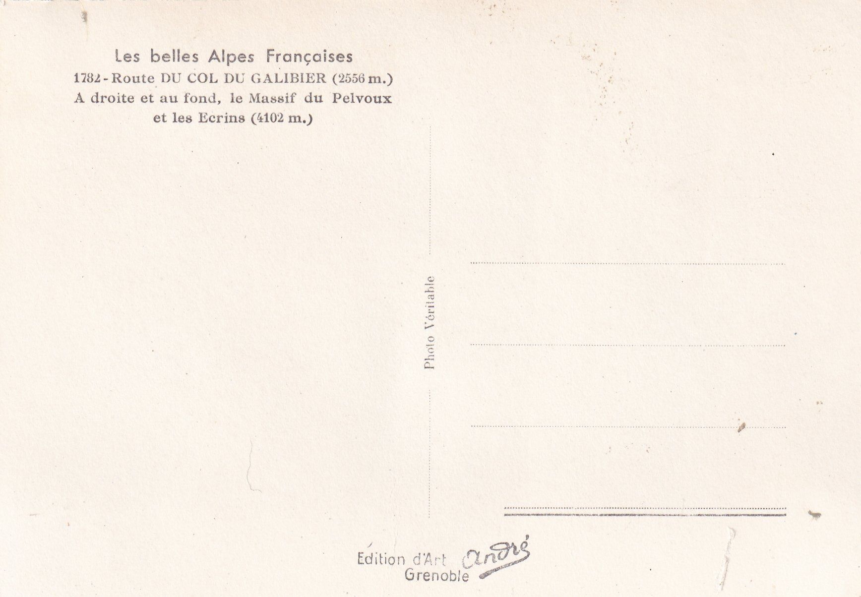 Cartoline postali: Col du Galibier /bc – Usato da Hombrechtikon venduto da Rudolf07 1