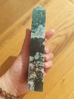 ✨ Moosachat Turm 419g Grün Natur Edelstein
