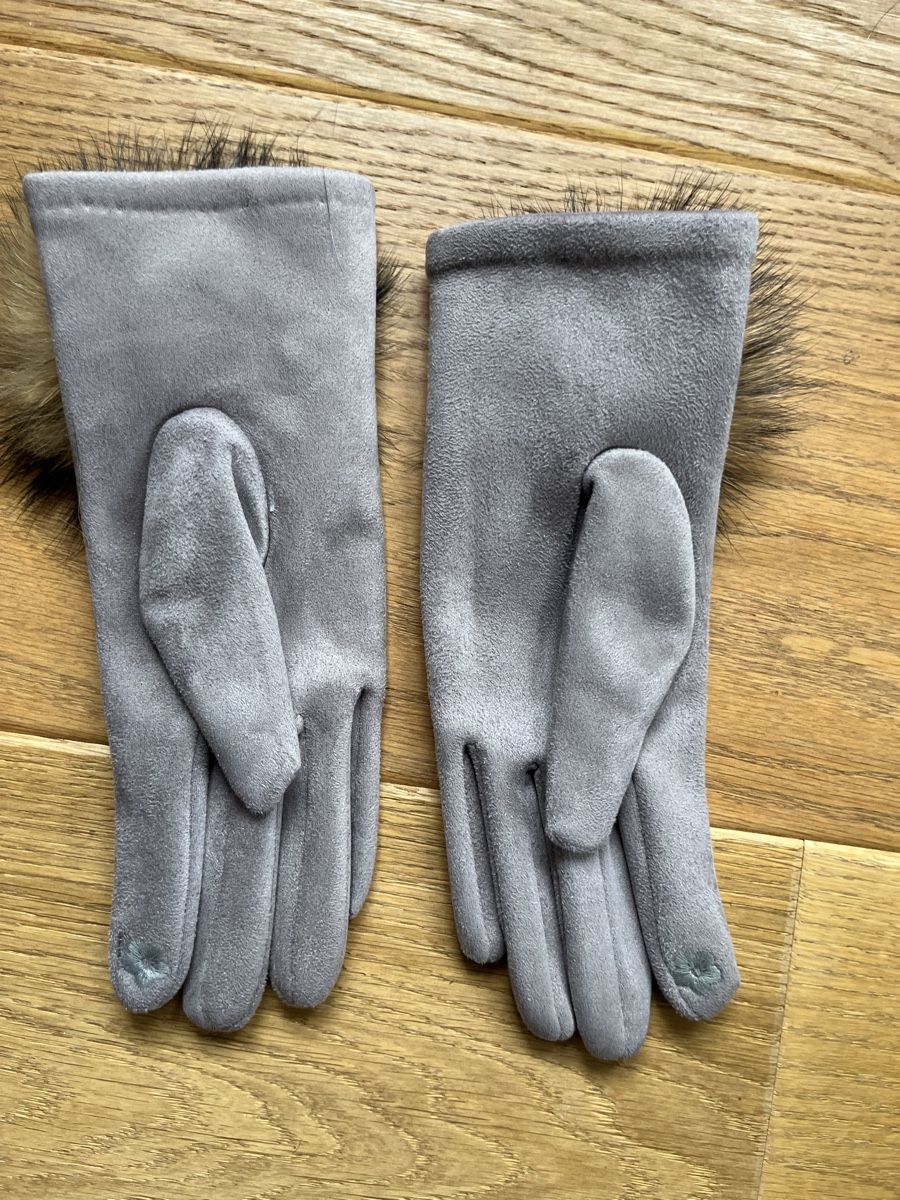 Guanti & manicotti: Winterhandschuhe, grau mit Fellbommel - Grösse M, neu! – Nuovo (secondo la descrizione) da Wädenswil venduto da Iana32 2