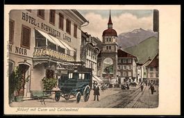AK Altdorf /UR, Hotel zum schwarzen Löwen, Kutsche