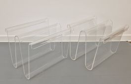 Space Age Design, 2 Zeitungsständer, Acrylglas, 1970er-Jahre
