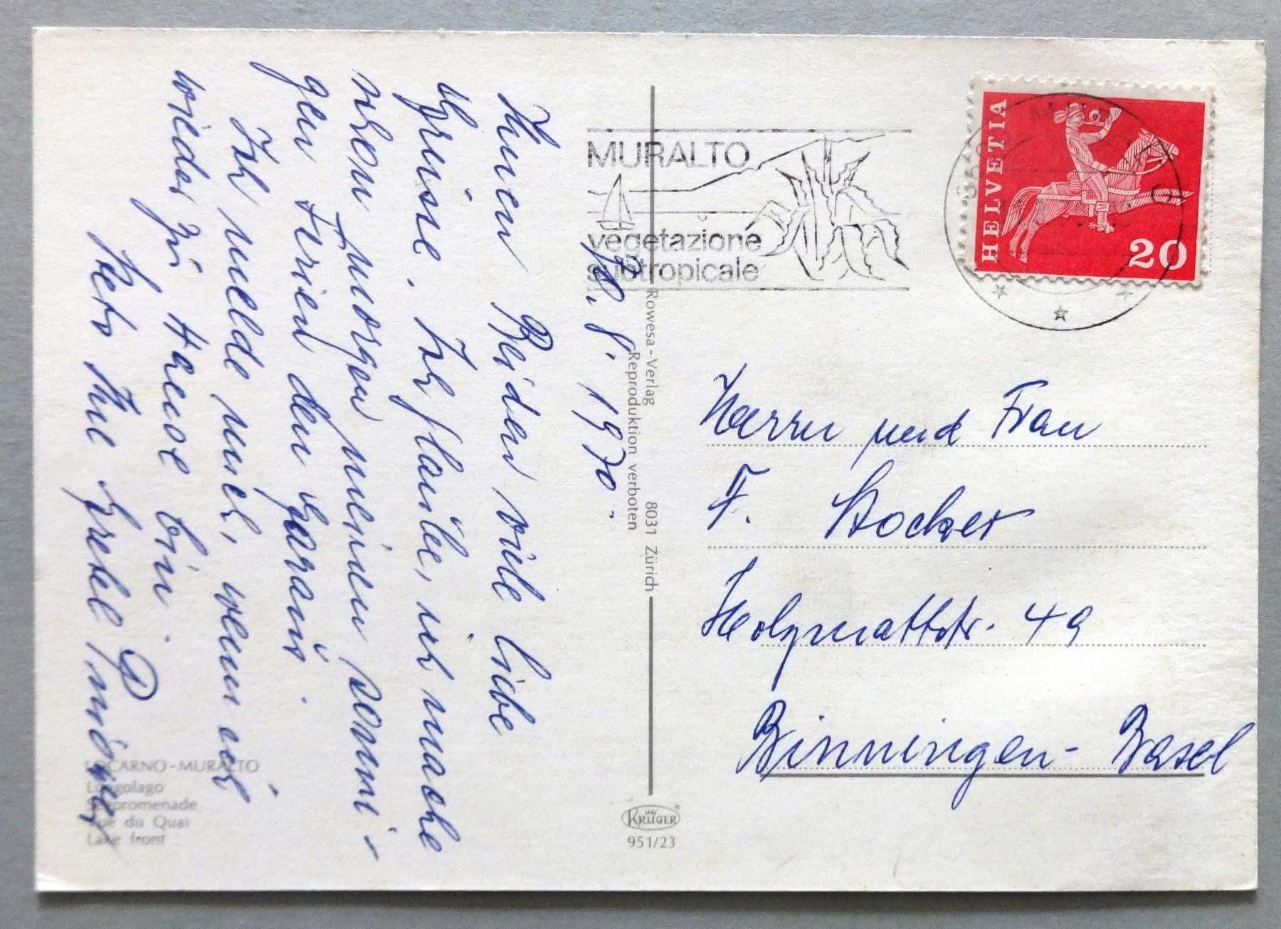 Cartes postales: Locarno - Muralto, Lungolago – D'occasion à Fétigny par Billy2miny 1