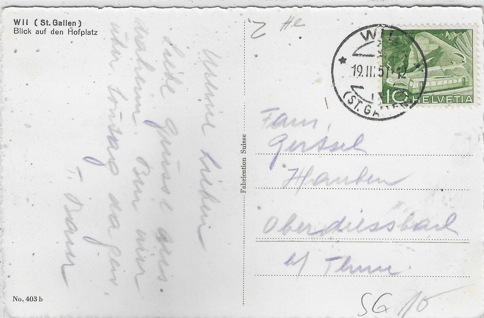 Cartoline postali: Wil SG - Blick auf den Hofplatz – Usato da Ettingen venduto da Kartenplanet 1