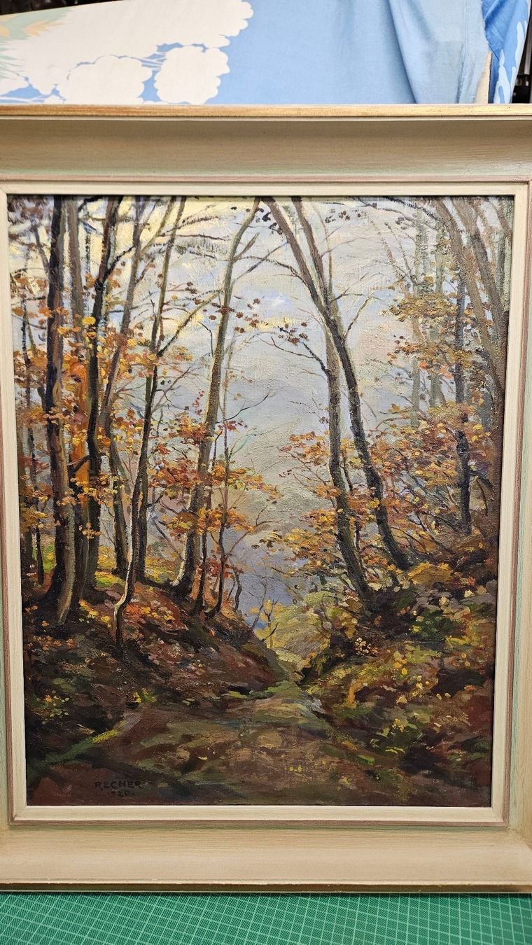 Dipinti: Peter Emil Recher, Herbstwald, Oelbild – Usato da Dietlikon venduto da Justus4 1