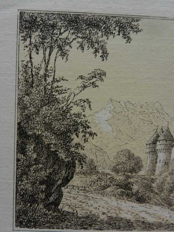 Incisioni: Chillon getönte Lithographie – Usato da Risch venduto da Rischli15 3