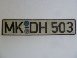 Nummernschild / Kfz-Kennzeichen Deutschland MK-DH 503