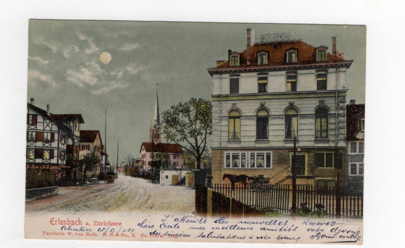 Cartoline postali: Erlenbach ZH – Usato da Rapperswil SG venduto da INTELVI