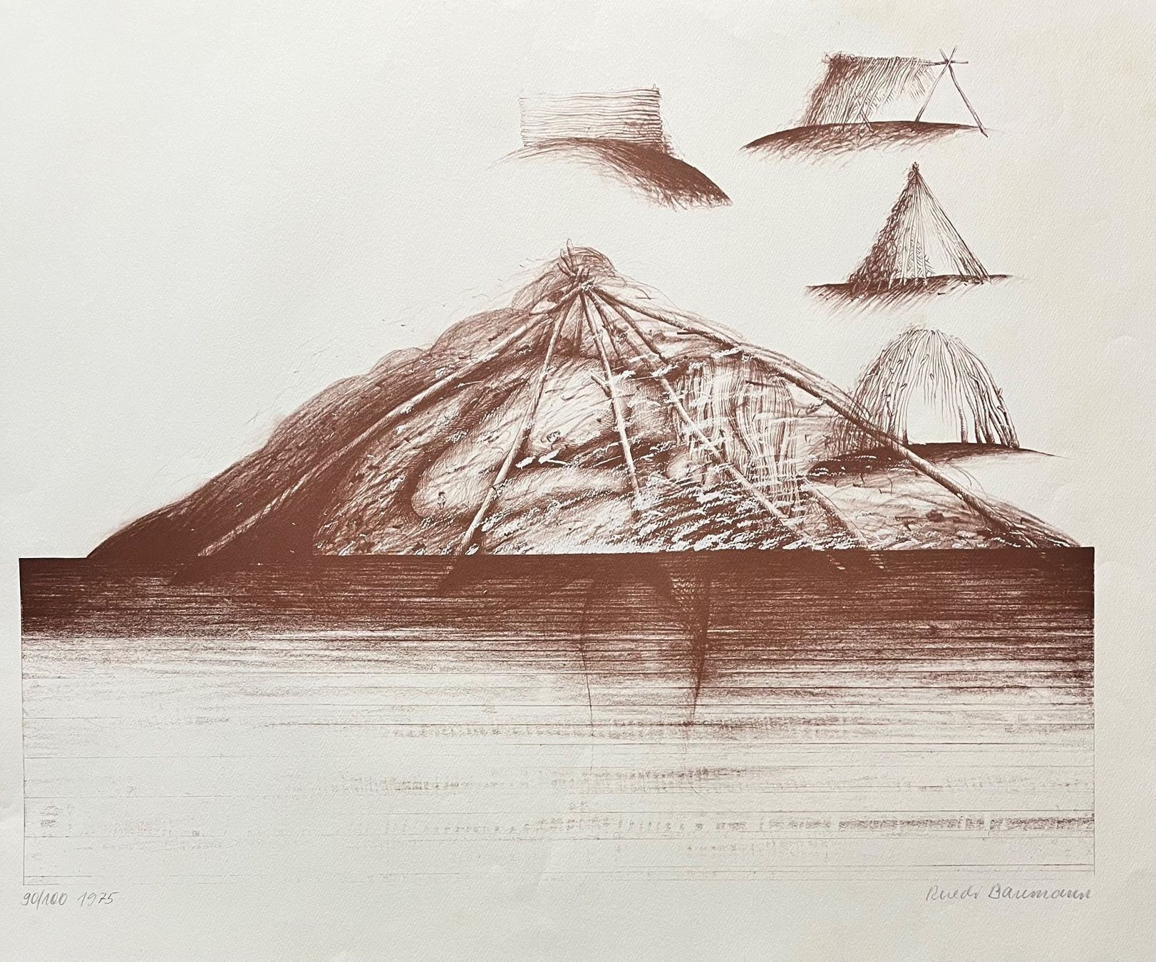 Grafica & Litografie: RUEDI BAUMANN LITHOGRAPHIE SIGNIERT NUMMERIERT – Usato da Gersau venduto da grafik-kunst 2