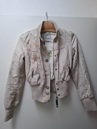 River Island Jacke beige mit Stickerei gebraucht