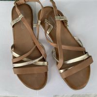 Leder Sandalen Braun Gold 5th Avenue
