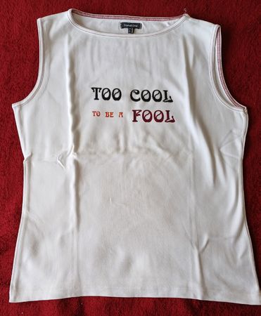 Street One Top Gr. 44 "Too cool" weiss ärmellos