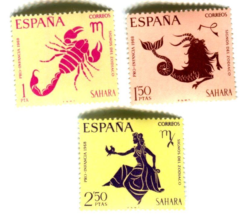 Tutti i francobolli: Briefmarken "Zodiak". Spanisch Sahara – Nuovo e nell'imballaggio originale da Basel venduto da Butsch5