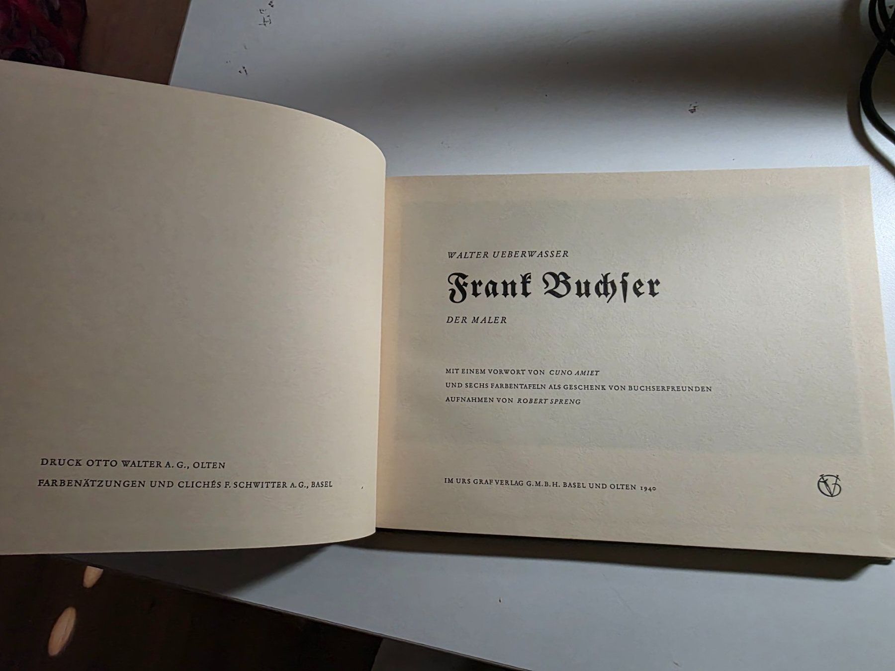 Libri: Frank Buchser - Der Maler - 1940 - Vorwort Cuno Amiet – Usato da Walterswil BE venduto da Lonitti 5
