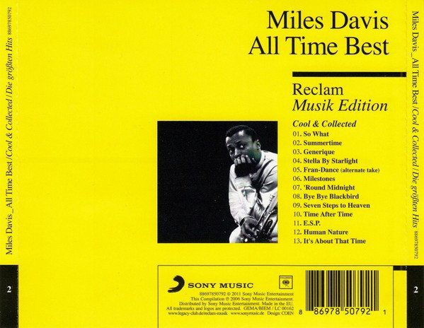 CD: Davis Miles: All time Best - Reclam CD – Nuovo e nell'imballaggio originale da Steinhausen venduto da Vilivinili 1