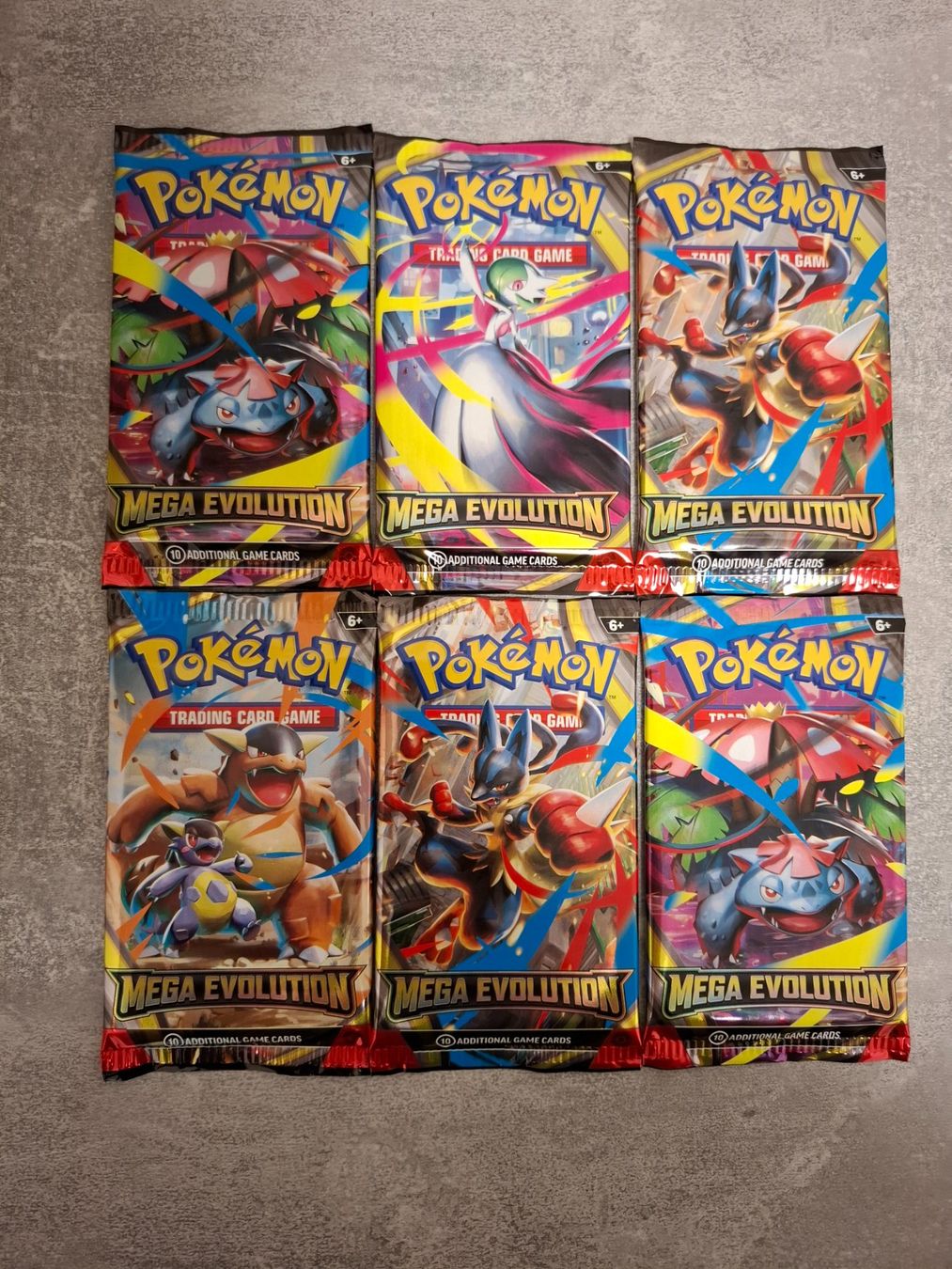 Pokémon Carte collezionabili: 6x Mega Evolution Booster Pack aus (First Partner) – Nuovo e nell'imballaggio originale da Winterthur venduto da andrekeller95