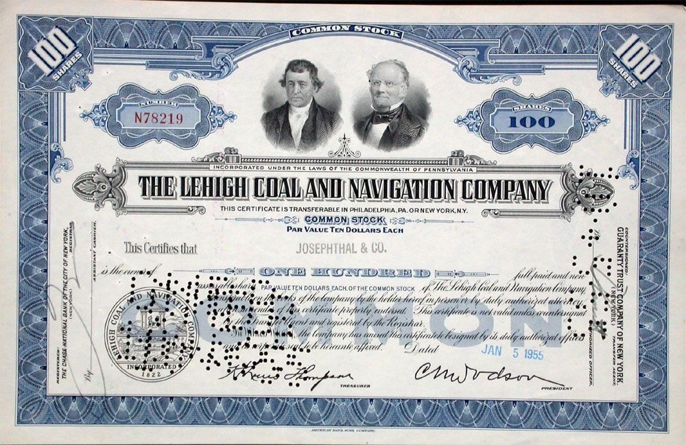 Dokumente: Lehigh Coal and Navigation Company - 1956 – Gebraucht aus Solothurn von Sgasche