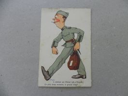 CH Humor Motiv Karte Miltär Rueblikarte Bären Katzen ca.1940