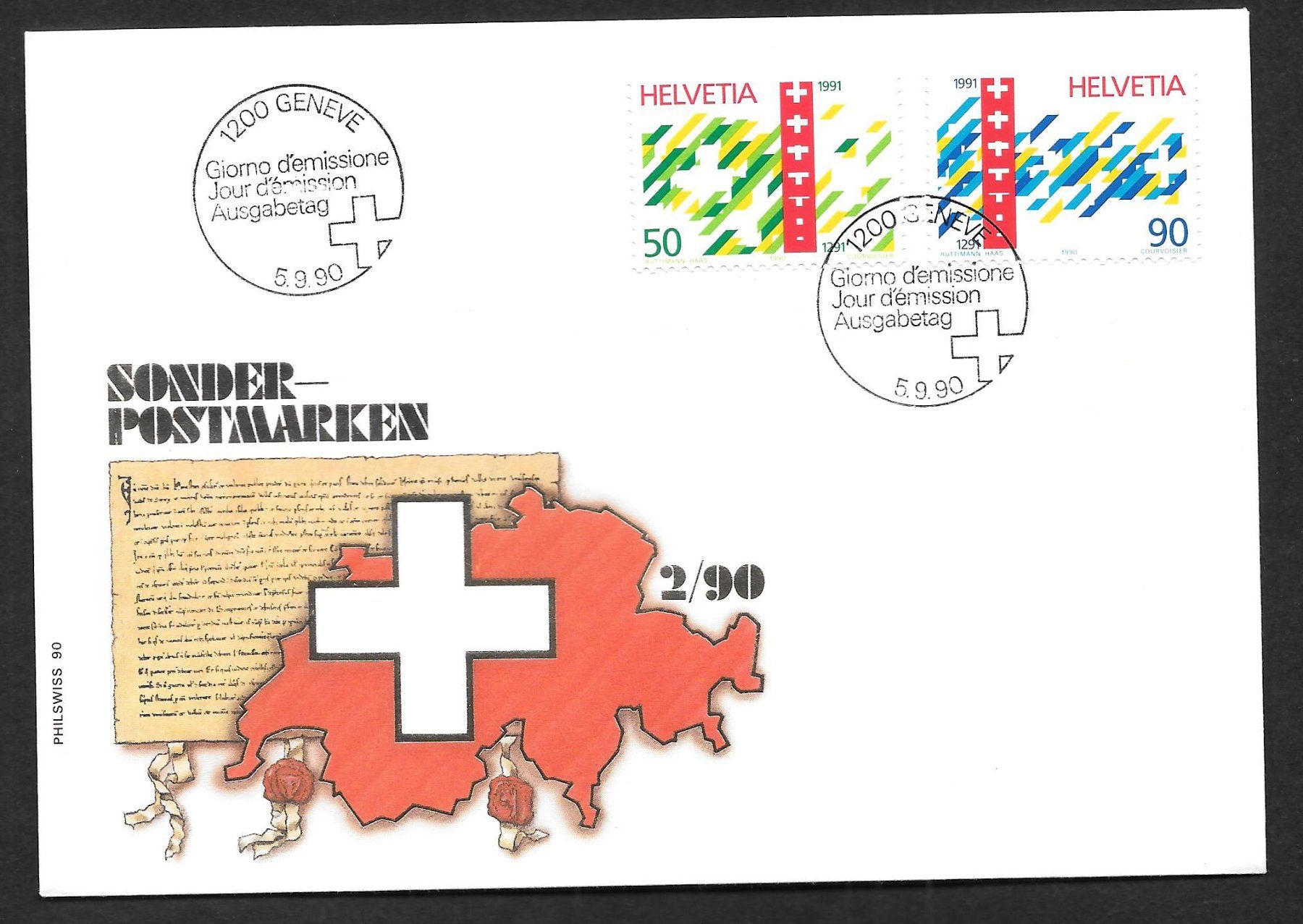Tutti i francobolli: FDC Serie 799-800 ET 5.9.1990 schön illustriert – Nuovo (secondo la descrizione) da Olten venduto da clotaldi