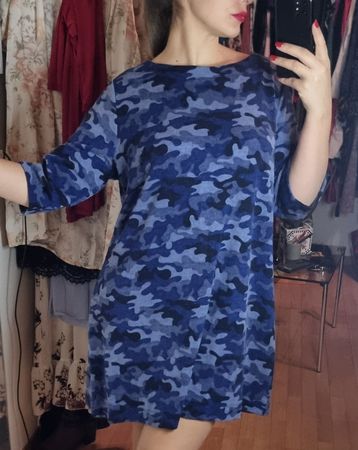 Blaues Camouflage Kleid Gr.XL/XXL Tchibo