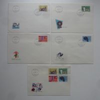 5 FDC Briefe 1958 mit ZNr. 334-337 Abstempelung deutsch