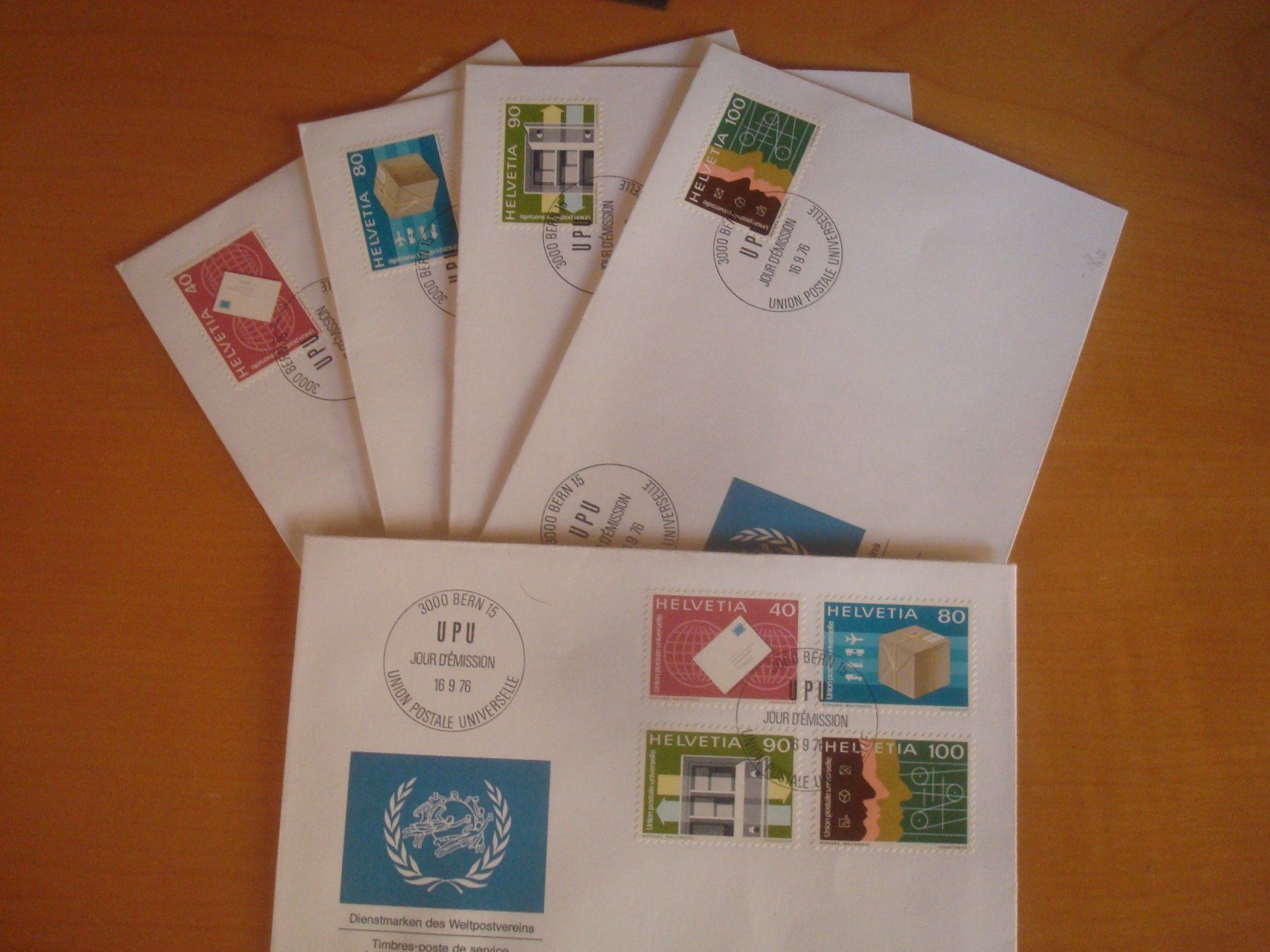 Alle Briefmarken: GA 1976 Serie einzeln und 4er – Gebraucht aus Gordola von Polentaefung 1