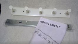 KOMPLEMENT Hakenleiste, ausziehbar, weiß, 34 cm