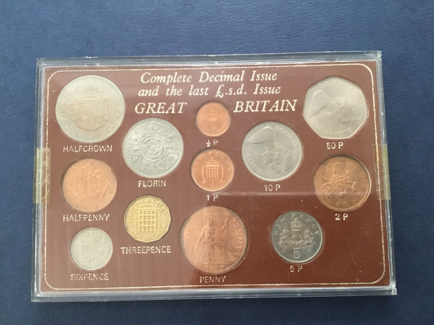 Tutti le monete: Grossbritannien,Komplete Decimal Issue Colns 1967 – Usato da St. Margrethen SG venduto da alfapeugeot10