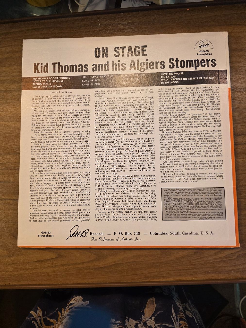 Dischi in vinile: JAZZSchallplatte ON STAGE Kid Thomas and his Algiers Stomper – Usato da Arbon venduto da MadameLuLa9320 1