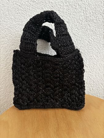 Gehäkelte Handtasche in Schwarz, Sommer Accessoire! (52)