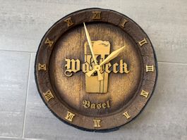 ORIGINAL WARTECK BIER FASSFRONT VINTAGE DEKORATION UHR