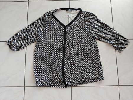 Damen T-Shirt Bonita schwarz weiss gemustert Grösse XXL