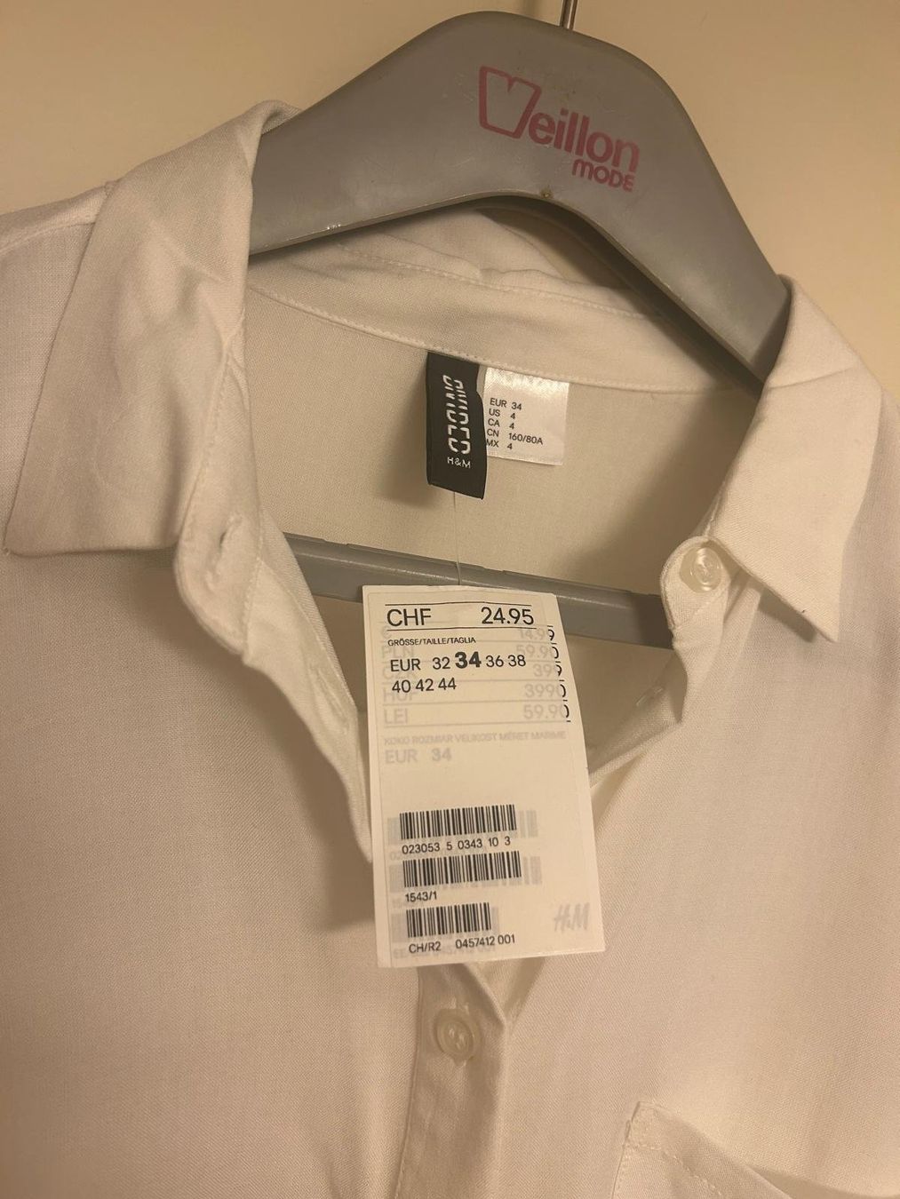 H&M Camicette: Chemisier blanc, taille 36, neuf avec étiquette – Nuovo e nell'imballaggio originale da Genève venduto da lapoucha 1